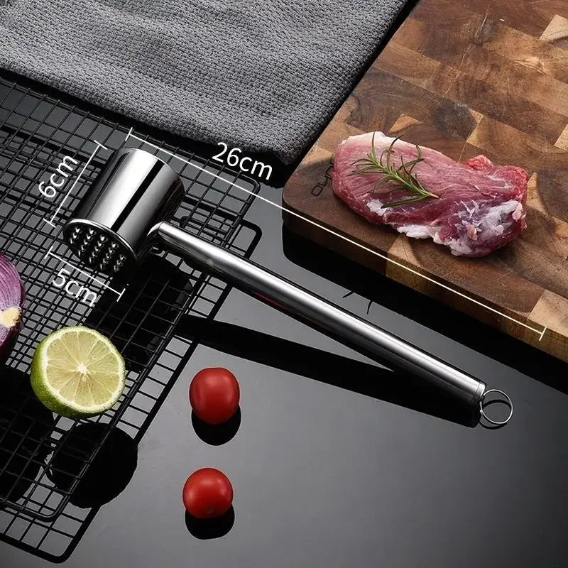 304 Stainless Steel Meat Hammer Loose Meat Tenderizer Household Steak Pork Chicken Breast Meat Loosening Hammer Kitchen Tools