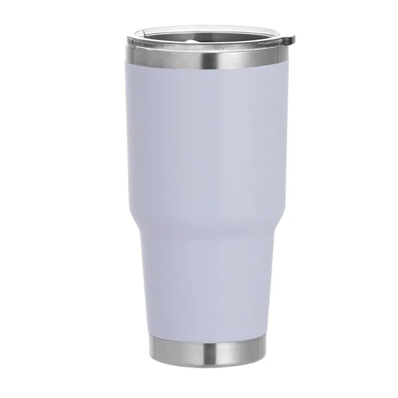 1 30oz Car Cup, Car Thermos Cup with Sealed Sliding Lid, Coffee Cup, Office Cup, Gift Cup, Cold-Keeping Cup, Snowman Cup, Powder Coating for Added Safety, Dishwasher Safe