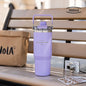 JUSTINLAU 600/900ml Insulated Cup Stainless Steel Vacuum Flasks with Magnetic Straw Cap Portable Outdoor Travel Car Ice Tumbler