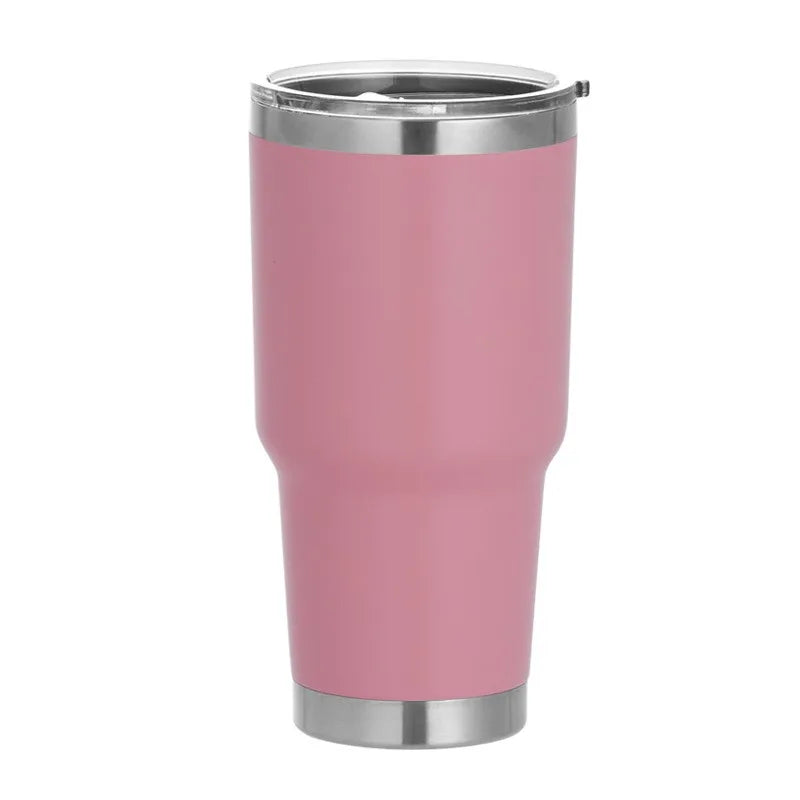 1 30oz Car Cup, Car Thermos Cup with Sealed Sliding Lid, Coffee Cup, Office Cup, Gift Cup, Cold-Keeping Cup, Snowman Cup, Powder Coating for Added Safety, Dishwasher Safe