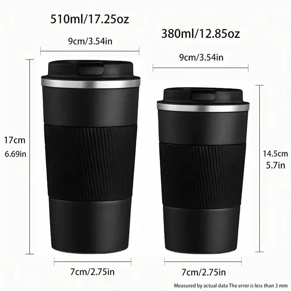 New Thermo Cafe Thermo Cup for Tea Water Coffee Double Stainless Steel 380/510ML  Coffee Mug Car Thermos Mug Leak_Proof Travel