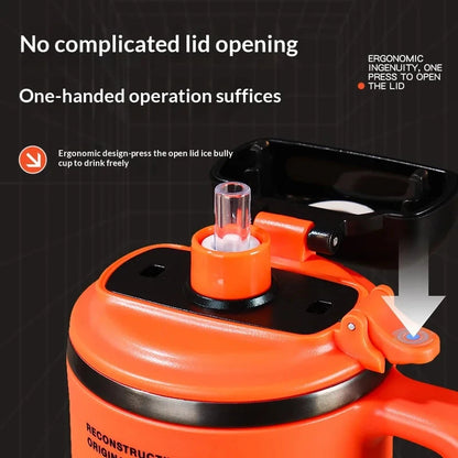 Robo-Armor Portable Insulated Cup Sport Mode Quick-Open Straw Car Ice Maker Travel Tumbler