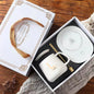Portable USB Rechargeable Heating Cup 55℃ Thermal Ceramic Mug with Stainless Steel Spoon Gift Set for Travel Office Gift