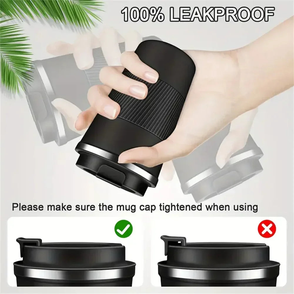 New Thermo Cafe Thermo Cup for Tea Water Coffee Double Stainless Steel 380/510ML  Coffee Mug Car Thermos Mug Leak_Proof Travel