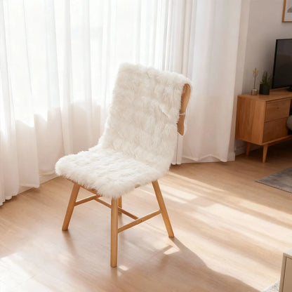 Faux Fur Chair Pad - Soft Fluffy Non-Slip Chair Cover Mat, Warm Cozy Living Room Sofa Chair Decor Cushion