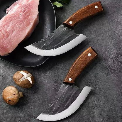 Forged Meat Cleaver Kitchen Chef Knife Fishing Boning Fruit Cutting Knife BBQ Butcher Portable Utility Pocket Viking Knife
