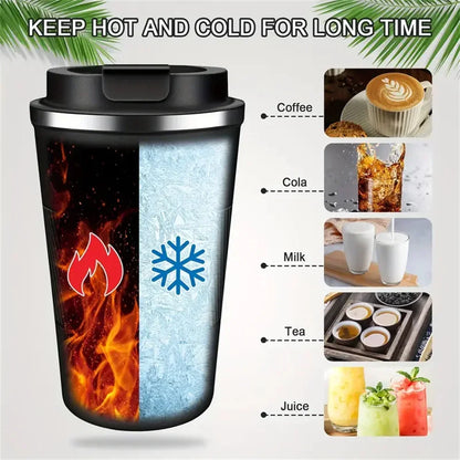 New Thermo Cafe Thermo Cup for Tea Water Coffee Double Stainless Steel 380/510ML  Coffee Mug Car Thermos Mug Leak_Proof Travel