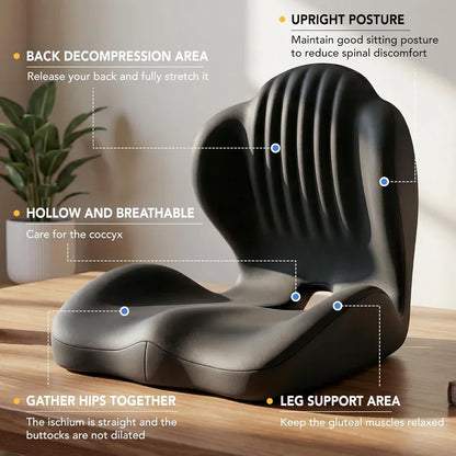 Ergonomic Memory Foam Lumbar Support Cushion Back Pain Relief for Office Chair Car Seat Long Sitting Comfort Daily Use