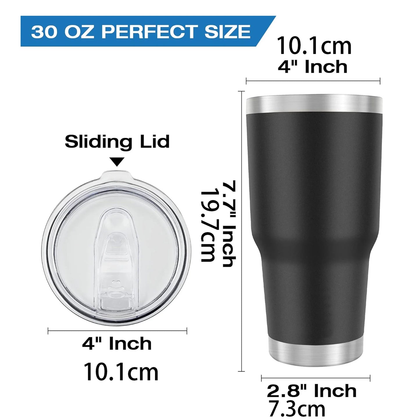 1 30oz Car Cup, Car Thermos Cup with Sealed Sliding Lid, Coffee Cup, Office Cup, Gift Cup, Cold-Keeping Cup, Snowman Cup, Powder Coating for Added Safety, Dishwasher Safe