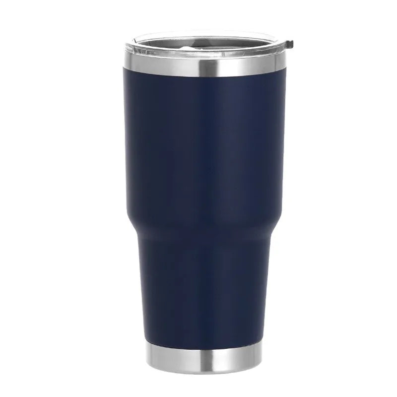 1 30oz Car Cup, Car Thermos Cup with Sealed Sliding Lid, Coffee Cup, Office Cup, Gift Cup, Cold-Keeping Cup, Snowman Cup, Powder Coating for Added Safety, Dishwasher Safe