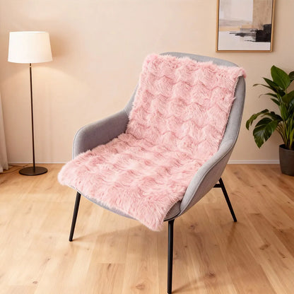 Faux Fur Chair Pad - Soft Fluffy Non-Slip Chair Cover Mat, Warm Cozy Living Room Sofa Chair Decor Cushion