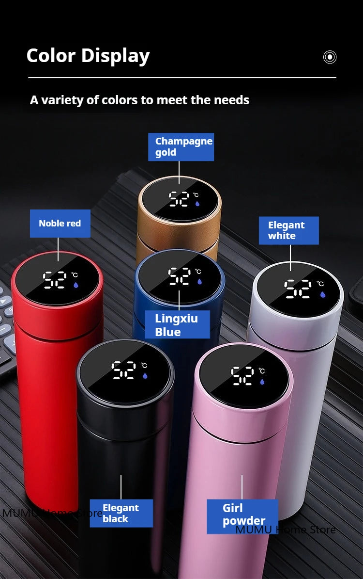 500ML Intelligent Temperature Display Thermos Bottle Vacuum Flask 304 Stainless Steel Sports Water Cup Car Insulated Cup