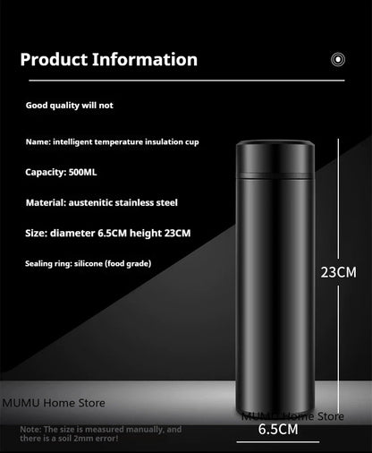 500ML Intelligent Temperature Display Thermos Bottle Vacuum Flask 304 Stainless Steel Sports Water Cup Car Insulated Cup