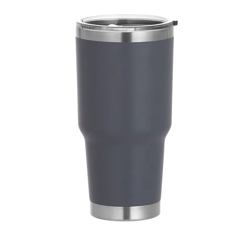 1 30oz Car Cup, Car Thermos Cup with Sealed Sliding Lid, Coffee Cup, Office Cup, Gift Cup, Cold-Keeping Cup, Snowman Cup, Powder Coating for Added Safety, Dishwasher Safe