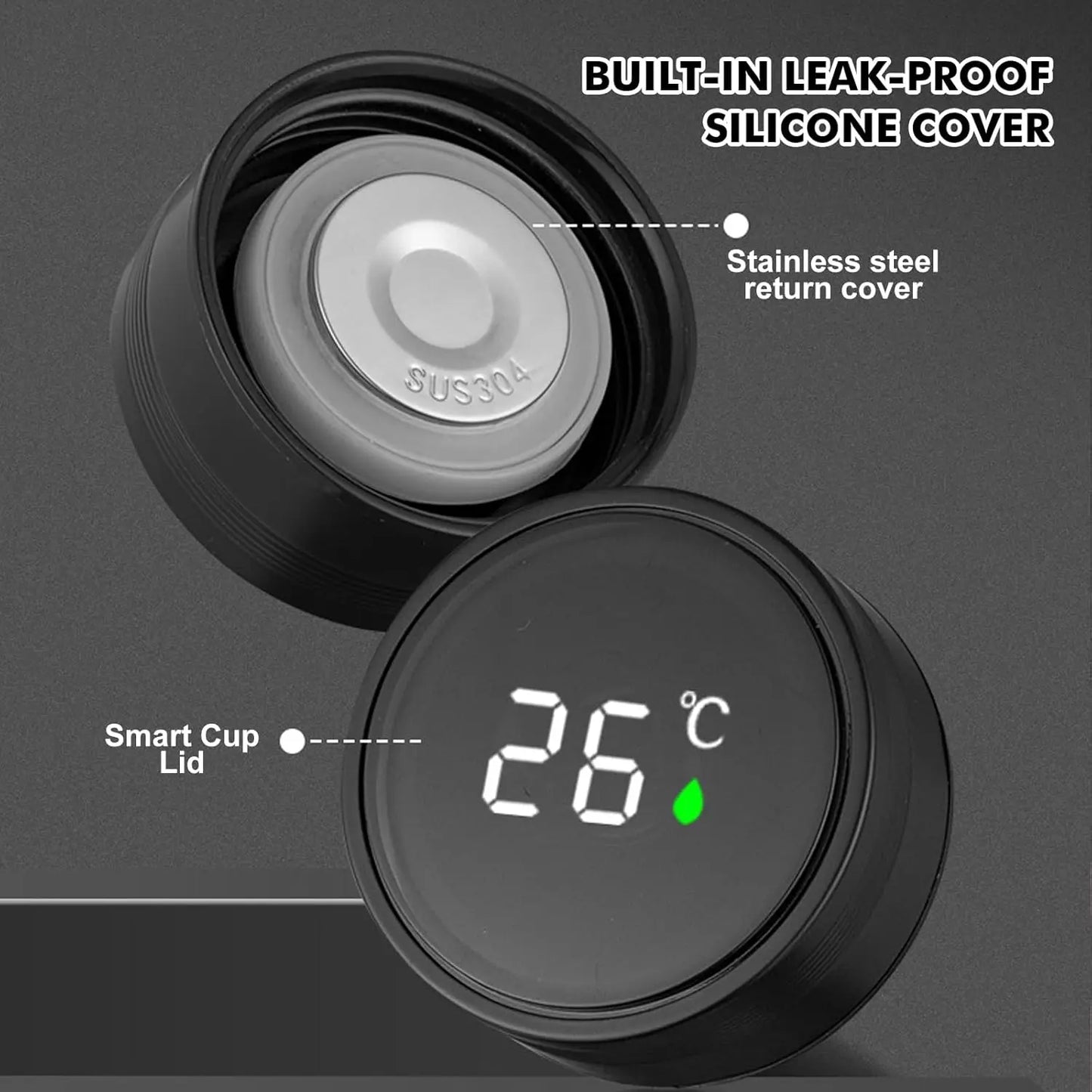 500ML Intelligent Temperature Display Thermos Bottle Vacuum Flask 304 Stainless Steel Sports Water Cup Car Insulated Cup