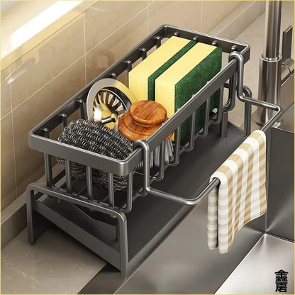 Secaplatos Escurridor Bandeja para Barral negro, Almacenamiento de cocina que ahorra espacio para utensilios y accesorios.