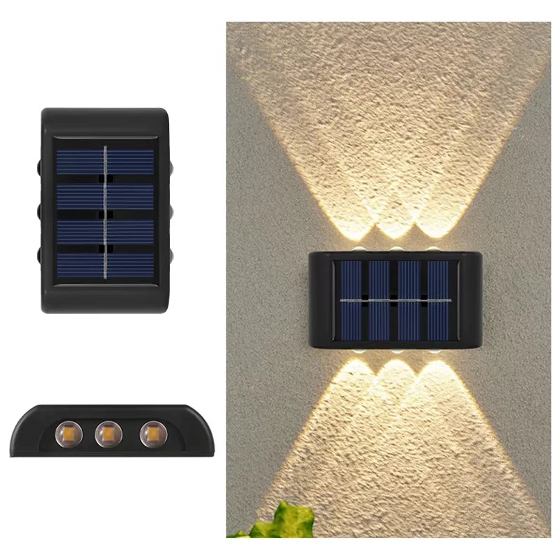Lámpara de pared solar LED para exteriores, resistente al agua, con sensor crepuscular, para jardín, patio, porche, camino, terraza y decoración del hogar.