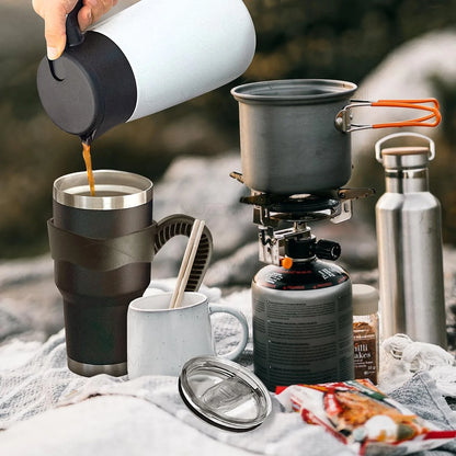 1 30oz Car Cup, Car Thermos Cup with Sealed Sliding Lid, Coffee Cup, Office Cup, Gift Cup, Cold-Keeping Cup, Snowman Cup, Powder Coating for Added Safety, Dishwasher Safe