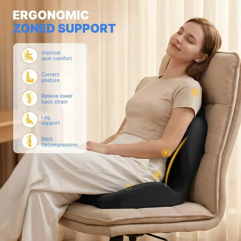 Ergonomic Memory Foam Lumbar Support Cushion Back Pain Relief for Office Chair Car Seat Long Sitting Comfort Daily Use