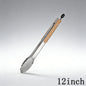 1Pcs Stainless Steel Food Tongs Heavy Duty Kitchen Tongs with Wooden Handle for Cooking Grilling BBQ 9-16 Inch Length