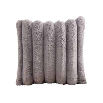 Single Sided Soft Rabbit Velvet Pillow Cover Sofa Cushion Waist Cover Winter Warm Fluffy Sleeping Simple Decorative Pillowcase
