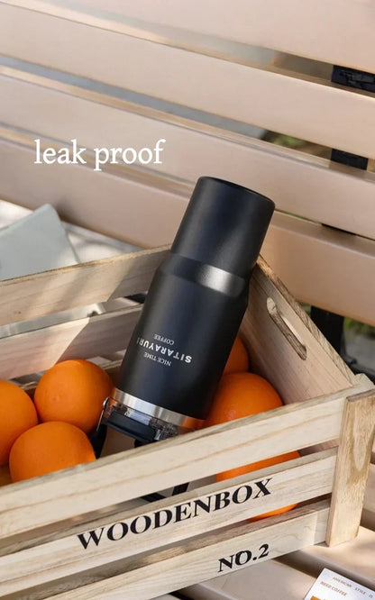 JUSTINLAU 600/900ml Insulated Cup Stainless Steel Vacuum Flasks with Magnetic Straw Cap Portable Outdoor Travel Car Ice Tumbler