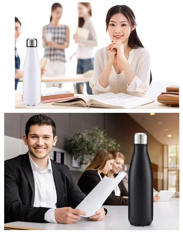 350/500/750/1000ml 304 Stainless Steel Vacuum Flask Double Wall Water Bottle Leak-proof Thermos Bottle Sports Fitness Bottle