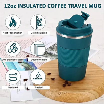 New Thermo Cafe Thermo Cup for Tea Water Coffee Double Stainless Steel 380/510ML  Coffee Mug Car Thermos Mug Leak_Proof Travel