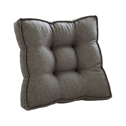 Comfortable Linen-Look Bread Seat Cushion 9-Hole Tufted Thickened Easy Clean Dirt-Resistant Chair Pad for Sofa Office Floor