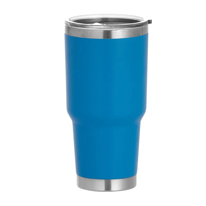 1 30oz Car Cup, Car Thermos Cup with Sealed Sliding Lid, Coffee Cup, Office Cup, Gift Cup, Cold-Keeping Cup, Snowman Cup, Powder Coating for Added Safety, Dishwasher Safe