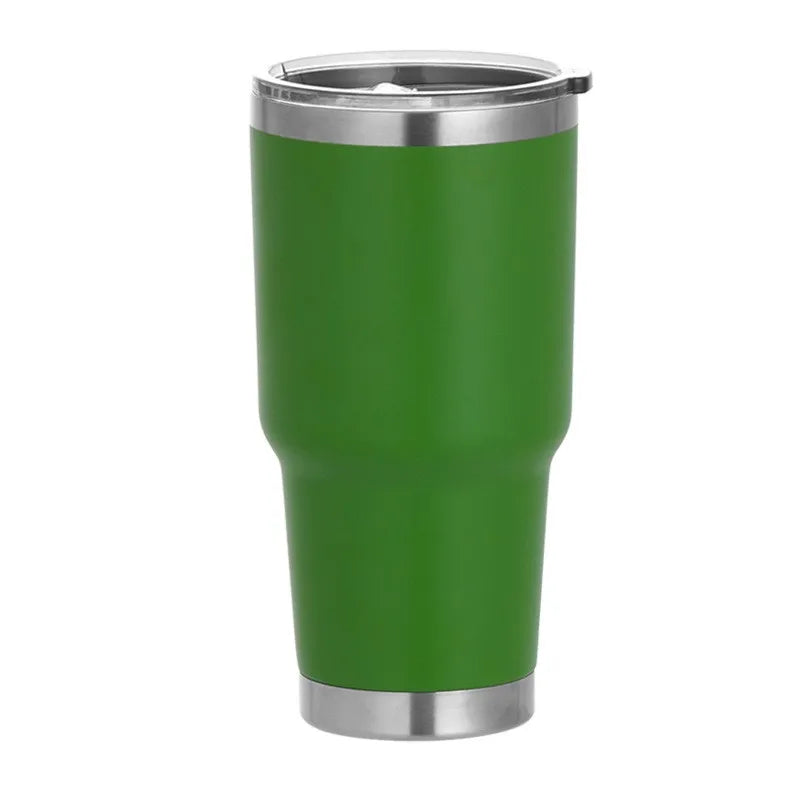 1 30oz Car Cup, Car Thermos Cup with Sealed Sliding Lid, Coffee Cup, Office Cup, Gift Cup, Cold-Keeping Cup, Snowman Cup, Powder Coating for Added Safety, Dishwasher Safe