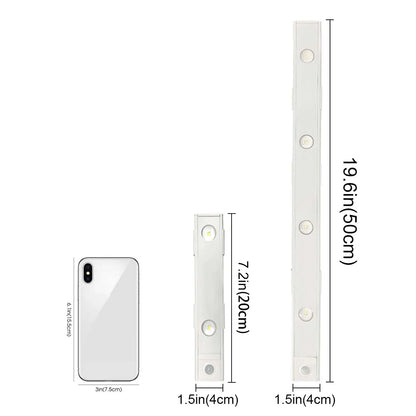 Lámpara LED inalámbrica con sensor de movimiento, recargable por USB, con 3 colores ajustables, ideal para cocinas, armarios, dormitorios y escaleras.