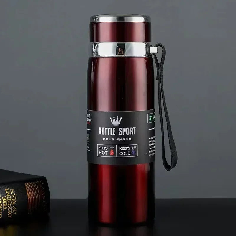 800ML Double Wall Stainles Steel Water Bottle Thermos Bottle Keep Hot and Cold Insulated Vacuum Flask for Sport