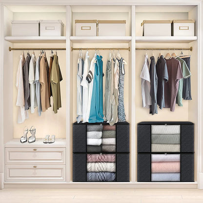 Organizadores de almacenamiento de ropa de gran capacidad, contenedores plegables para mantas, ideales para organizar el armario del dormitorio.