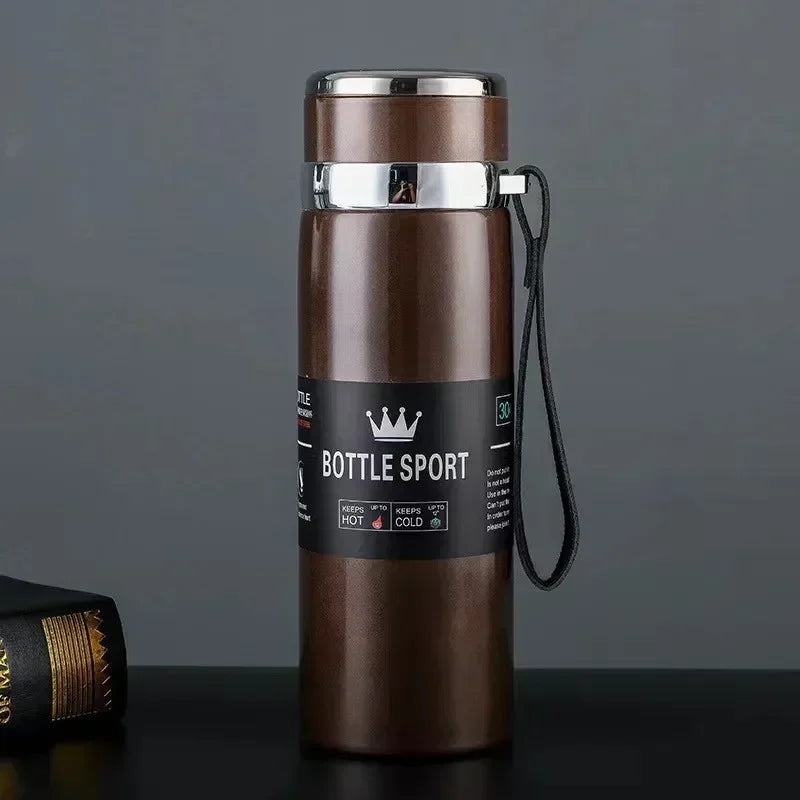 800ML Double Wall Stainles Steel Water Bottle Thermos Bottle Keep Hot and Cold Insulated Vacuum Flask for Sport