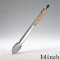 1Pcs Stainless Steel Food Tongs Heavy Duty Kitchen Tongs with Wooden Handle for Cooking Grilling BBQ 9-16 Inch Length