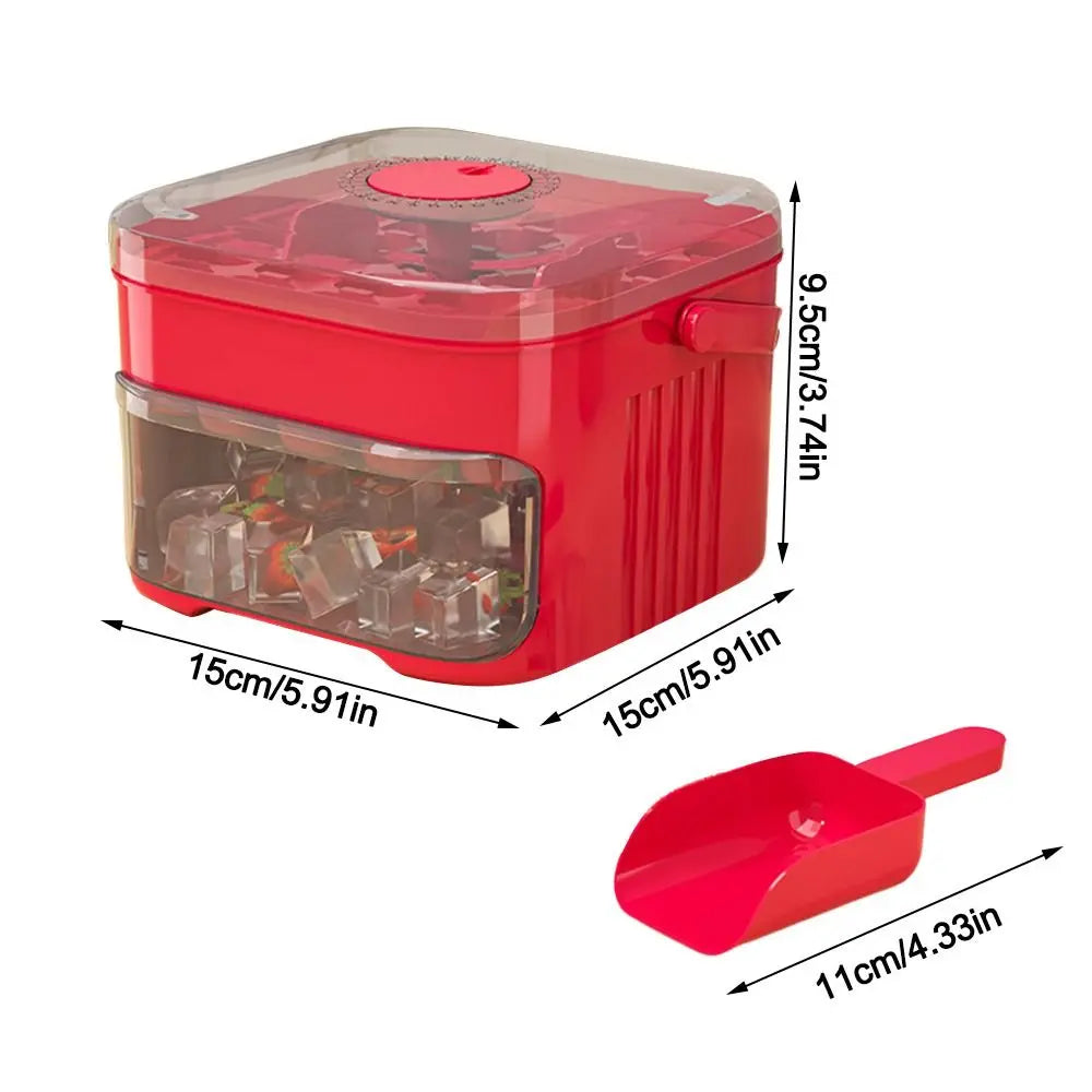 Máquina de hielo de 50 cubitos con tapa de fácil presión, máquina de hielo de doble capa, refrigerador, almacenamiento de hielo doméstico.