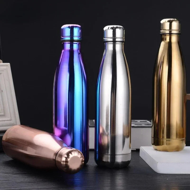 350/500/750/1000ml 304 Stainless Steel Vacuum Flask Double Wall Water Bottle Leak-proof Thermos Bottle Sports Fitness Bottle