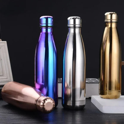 350/500/750/1000ml 304 Stainless Steel Vacuum Flask Double Wall Water Bottle Leak-proof Thermos Bottle Sports Fitness Bottle