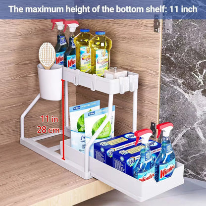 Over The Sink Dish Drying Rack, 2/3 Tier Above Sink Dish Drainer Drying Rack with Utensil Holder for Kitchen Counter