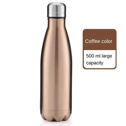 350/500/750/1000ml 304 Stainless Steel Vacuum Flask Double Wall Water Bottle Leak-proof Thermos Bottle Sports Fitness Bottle