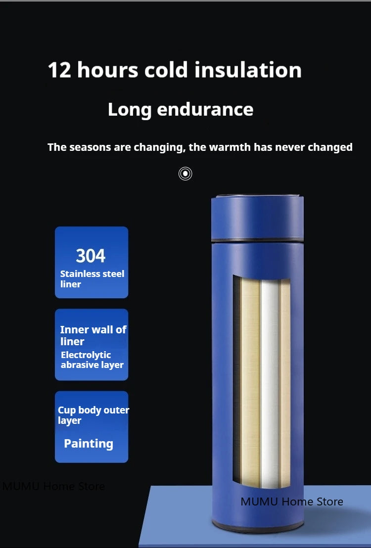 500ML Intelligent Temperature Display Thermos Bottle Vacuum Flask 304 Stainless Steel Sports Water Cup Car Insulated Cup
