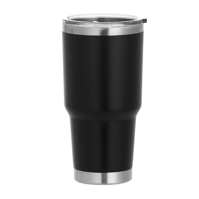 1 30oz Car Cup, Car Thermos Cup with Sealed Sliding Lid, Coffee Cup, Office Cup, Gift Cup, Cold-Keeping Cup, Snowman Cup, Powder Coating for Added Safety, Dishwasher Safe