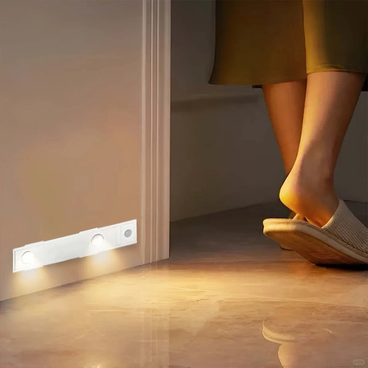 Lámpara LED inalámbrica con sensor de movimiento, recargable por USB, con 3 colores ajustables, ideal para cocinas, armarios, dormitorios y escaleras.