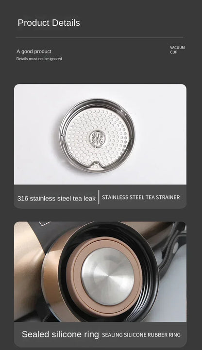 800ML Double Wall Stainles Steel Water Bottle Thermos Bottle Keep Hot and Cold Insulated Vacuum Flask for Sport