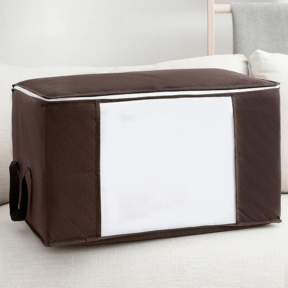 Organizadores de almacenamiento de ropa de gran capacidad, contenedores plegables para mantas, ideales para organizar el armario del dormitorio.