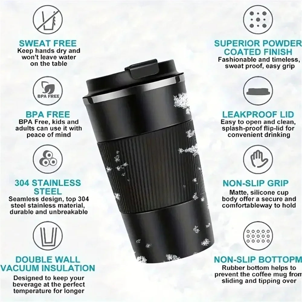 New Thermo Cafe Thermo Cup for Tea Water Coffee Double Stainless Steel 380/510ML  Coffee Mug Car Thermos Mug Leak_Proof Travel