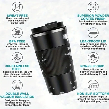 New Thermo Cafe Thermo Cup for Tea Water Coffee Double Stainless Steel 380/510ML  Coffee Mug Car Thermos Mug Leak_Proof Travel