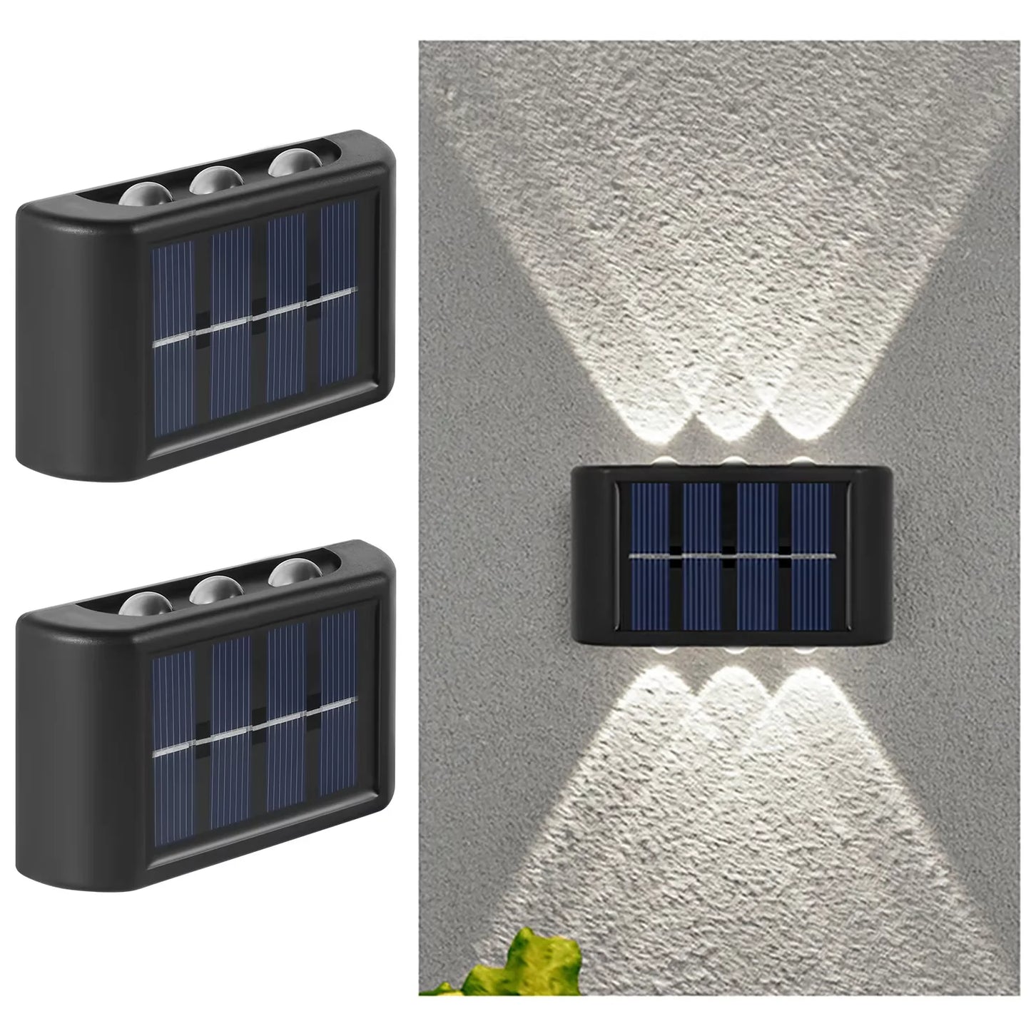 Lámpara de pared solar LED para exteriores, resistente al agua, con sensor crepuscular, para jardín, patio, porche, camino, terraza y decoración del hogar.