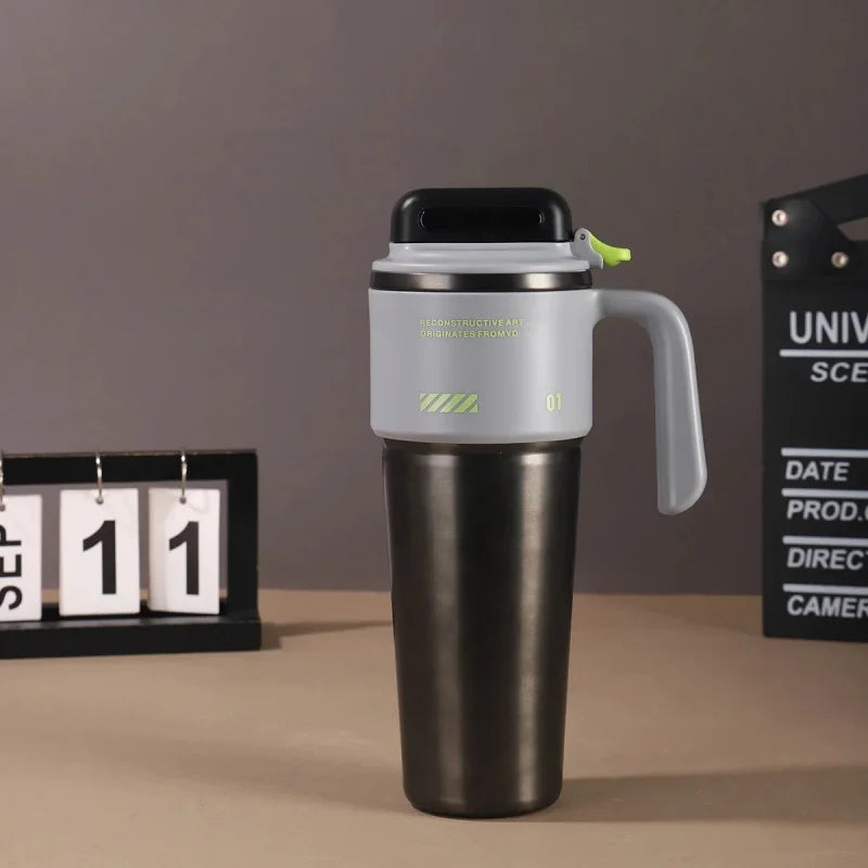 Robo-Armor Portable Insulated Cup Sport Mode Quick-Open Straw Car Ice Maker Travel Tumbler